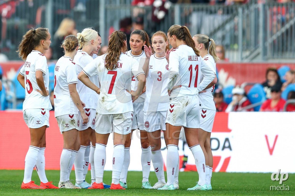 TORONTO, CANADA - OCTOBER 12: Players of Dnemark during the International Friendly match between Canada and Denmark at BMO Field on October 12, 2026 in Toronto, Canada.