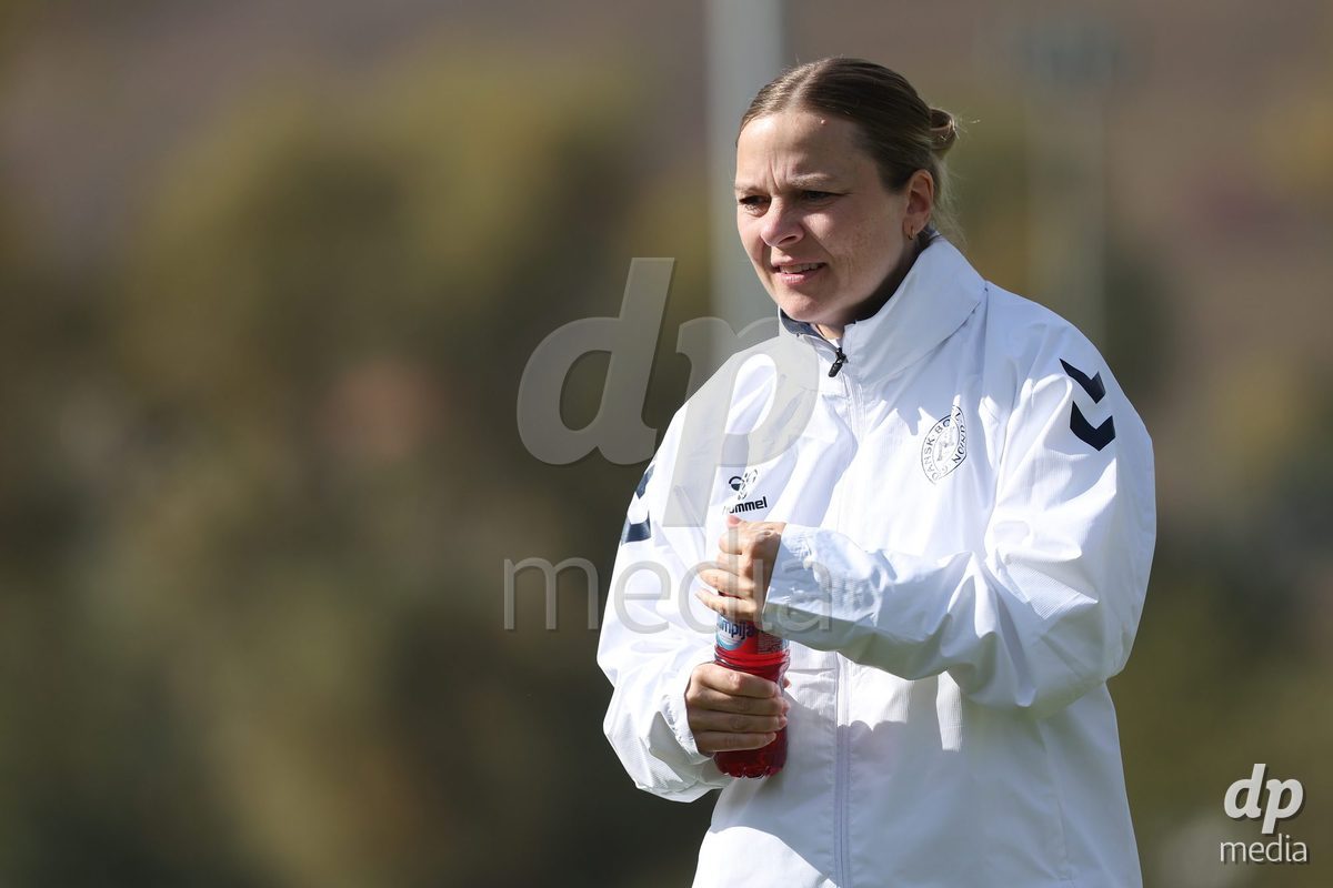 KAKANJ, BOSNIA AND HERZEGOVINA - OCTOBER 13: Head Coach of Denmark Kristine Pedersen during the UEFA Womens European Under-19 Qualifier match between Denmark and Switzerland at Mladost Stadium on October 13, 2026 in Kakanj, Bosnia and Herzegovina. Photo: Armin Durgut/Pixsell/DP Media
