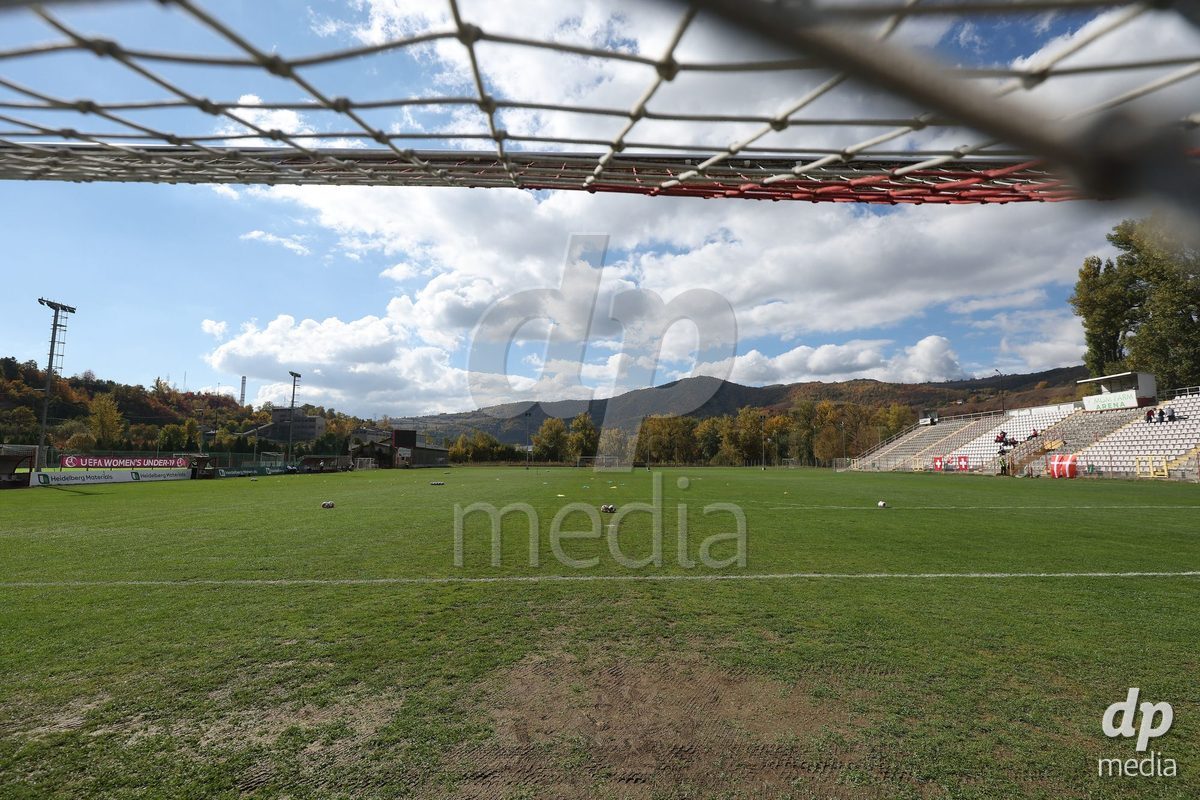 KAKANJ, BOSNIA AND HERZEGOVINA - OCTOBER 13: A general view of the stadium before the UEFA Womens European Under-19 Qualifier match between Denmark and Switzerland at Mladost Stadium on October 13, 2026 in Kakanj, Bosnia and Herzegovina. Photo: Armin Durgut/Pixsell/DP Media