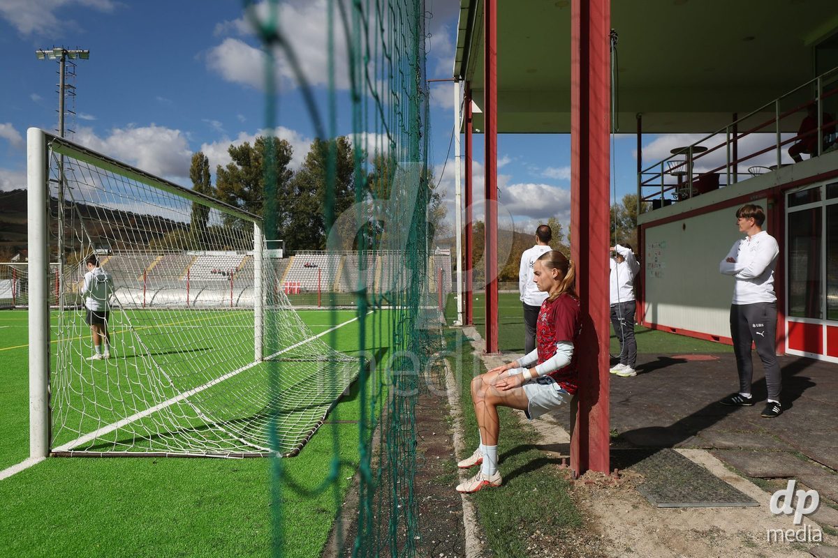 KAKANJ, BOSNIA AND HERZEGOVINA - OCTOBER 13: Giorgia Bianchi of Switzerland warms up prior to the UEFA Womens European Under-19 Qualifier match between Denmark and Switzerland at Mladost Stadium on October 13, 2026 in Kakanj, Bosnia and Herzegovina. Photo: Armin Durgut/Pixsell/DP Media