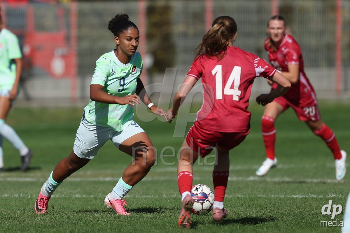 KAKANJ, BOSNIA AND HERZEGOVINA - OCTOBER 13: Tiffany Vonnez of Switzerland during the UEFA Womens European Under-19 Qualifier match between Denmark and Switzerland at Mladost Stadium on October 13, 2026 in Kakanj, Bosnia and Herzegovina. Photo: Armin Durgut/Pixsell/DP Media