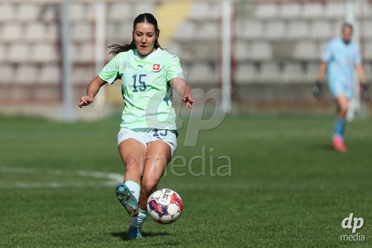 KAKANJ, BOSNIA AND HERZEGOVINA - OCTOBER 13: Laura Kott Luzon during the UEFA Womens European Under-19 Qualifier match between Denmark and Switzerland at Mladost Stadium on October 13, 2026 in Kakanj, Bosnia and Herzegovina. Photo: Armin Durgut/Pixsell/DP Media