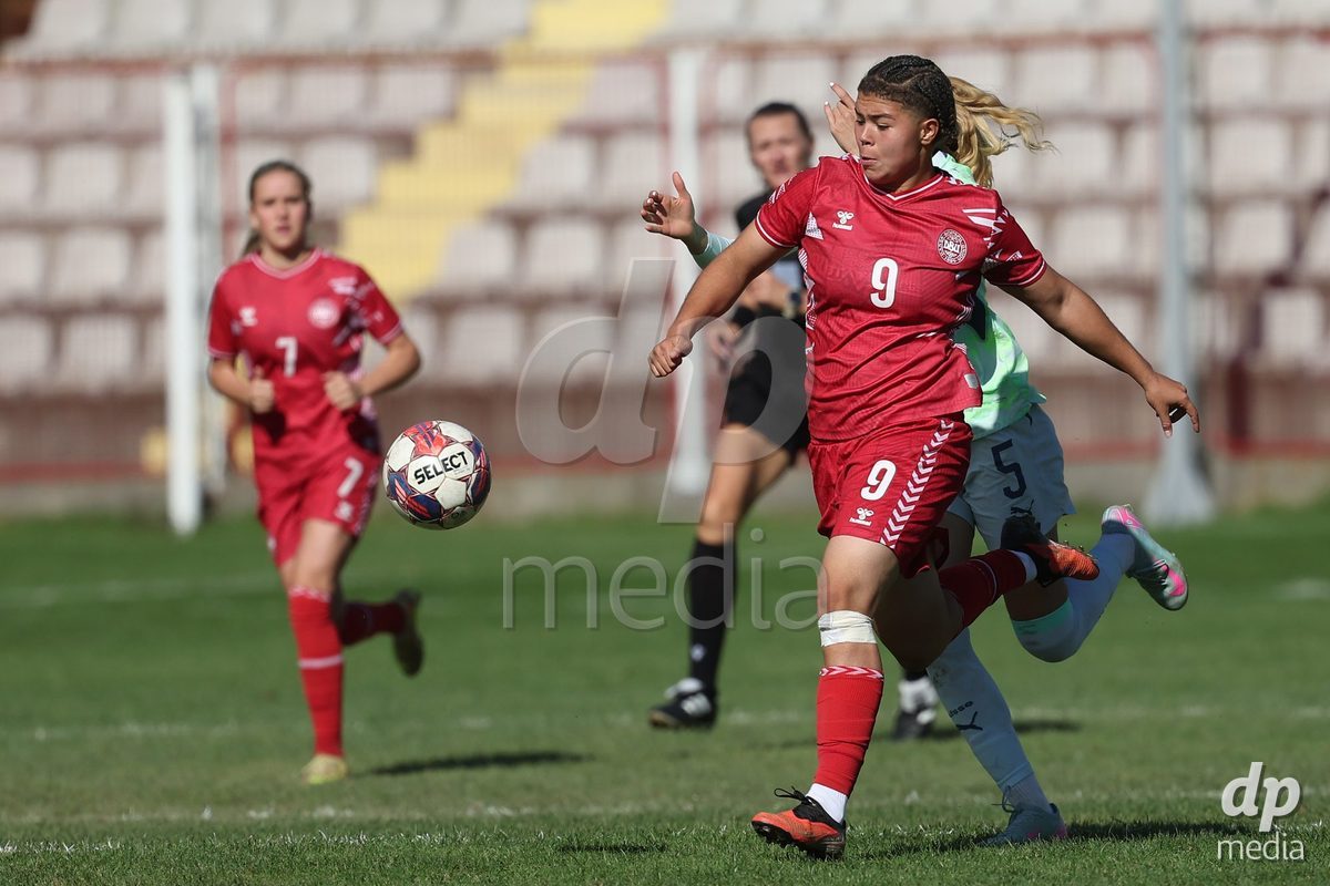 KAKANJ, BOSNIA AND HERZEGOVINA - OCTOBER 13: Thea Petersen of Denmark during the UEFA Womens European Under-19 Qualifier match between Denmark and Switzerland at Mladost Stadium on October 13, 2026 in Kakanj, Bosnia and Herzegovina. Photo: Armin Durgut/Pixsell/DP Media