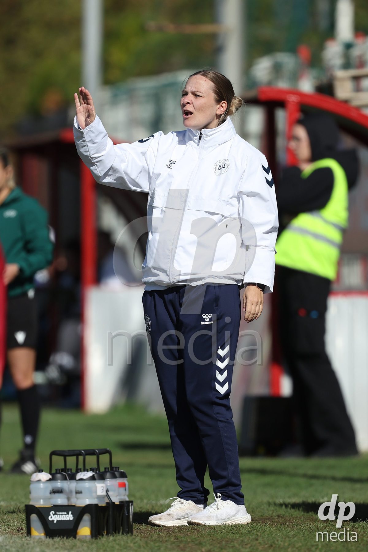 KAKANJ, BOSNIA AND HERZEGOVINA - OCTOBER 13: Head Coach of Denmark Kristine Pedersen during the UEFA Womens European Under-19 Qualifier match between Denmark and Switzerland at Mladost Stadium on October 13, 2026 in Kakanj, Bosnia and Herzegovina. Photo: Armin Durgut/Pixsell/DP Media