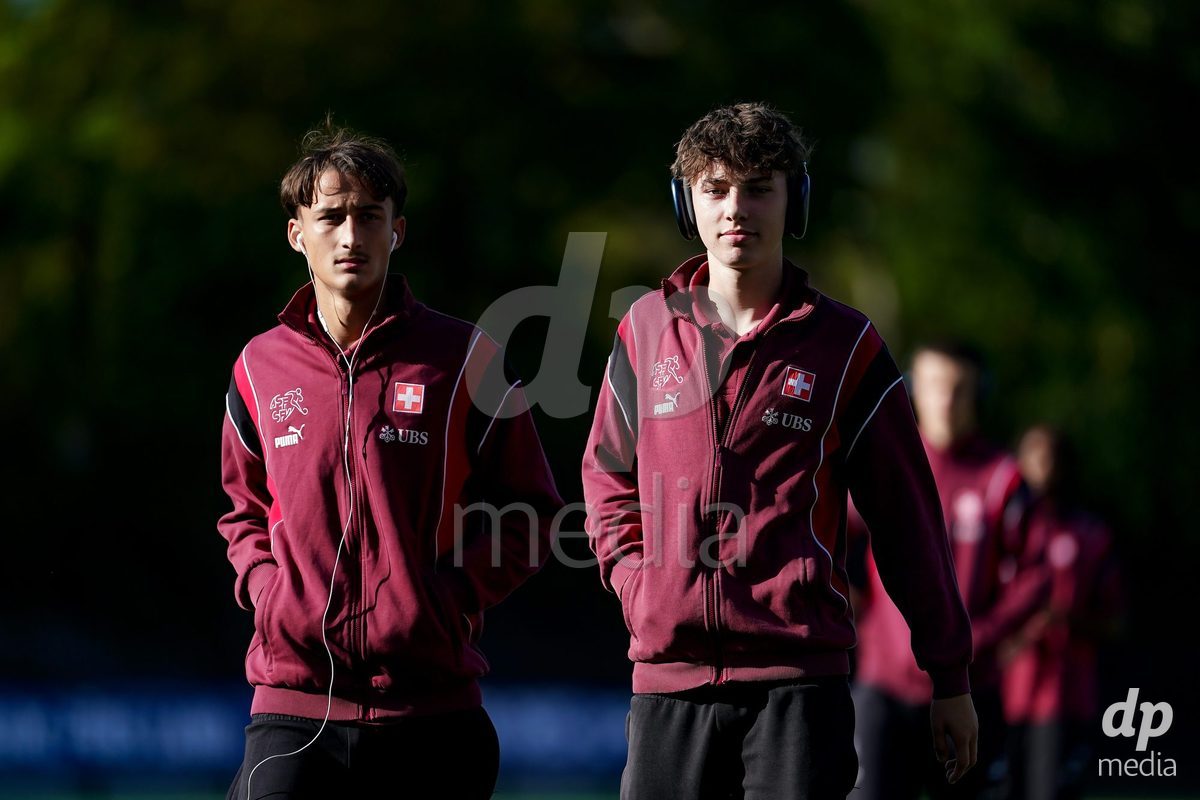SCHAAN, LIECHTENSTEIN - OCTOBER 15: Players of Switzerland arrival during the UEFA European Under-17 Qualifier match between Switzerland and Liechtenstein at LFV Campus Rheinwiese on October 15, 2026 in Schaan, Liechtenstein.