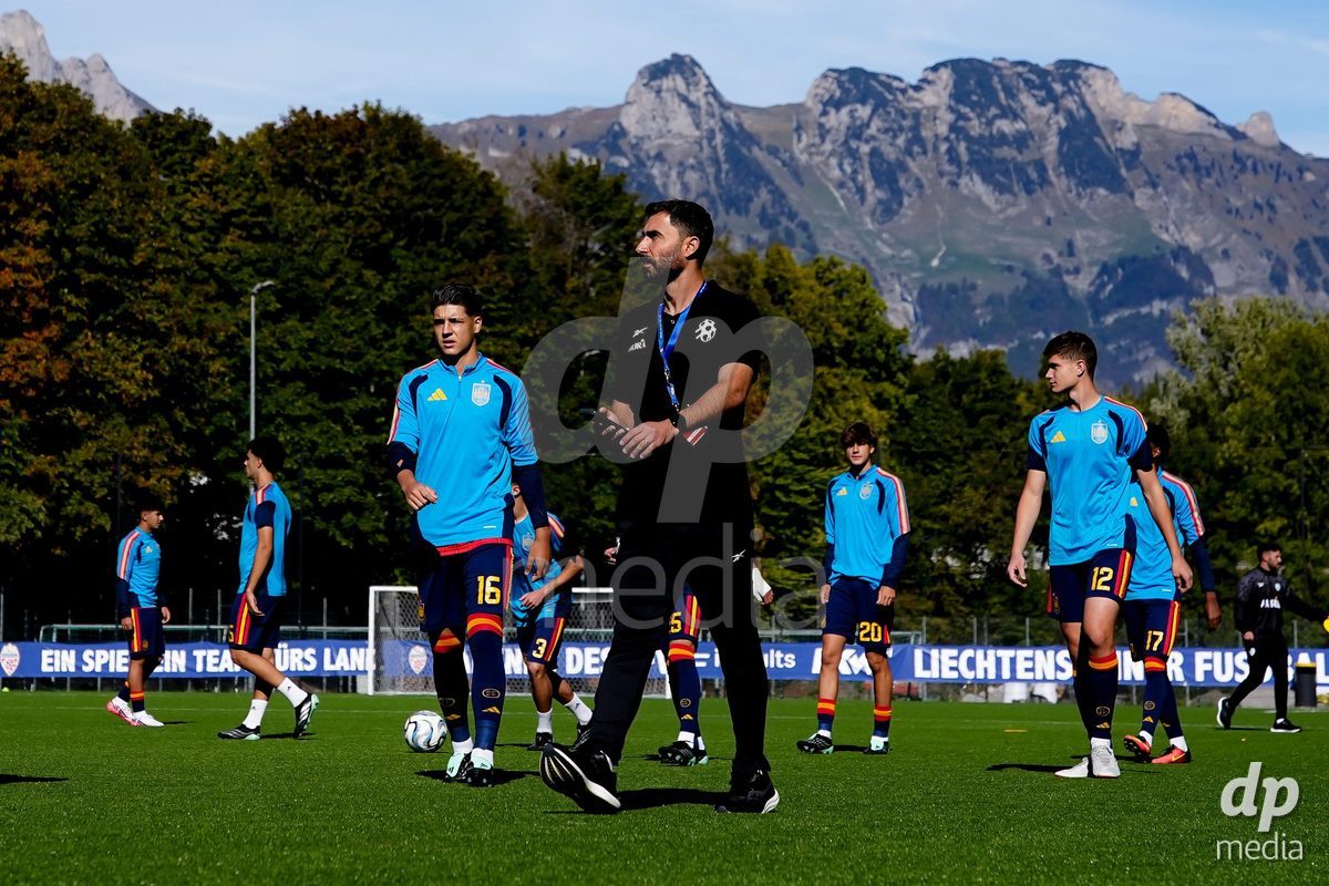 SCHAAN, LIECHTENSTEIN - OCTOBER 15: Staff of Israel during the UEFA European Under-17 Qualifier match between Spain and Israel at LFV Campus Rheinwiese on October 15, 2026 in Schaan, Liechtenstein.