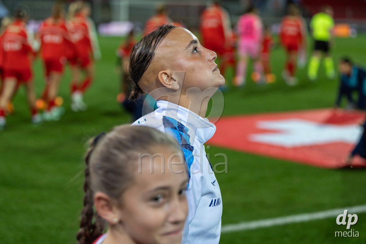 SION, SWITZERLAND, OCTOBER 13 : Zohar Cohen of Israel during the FIFA Women's World Cup 2027 Women's European Qualifiers Play-offs game between Switzerland and Israel at Stade de Tourbillon on October 13, 2026 in Sion, Switzerland.