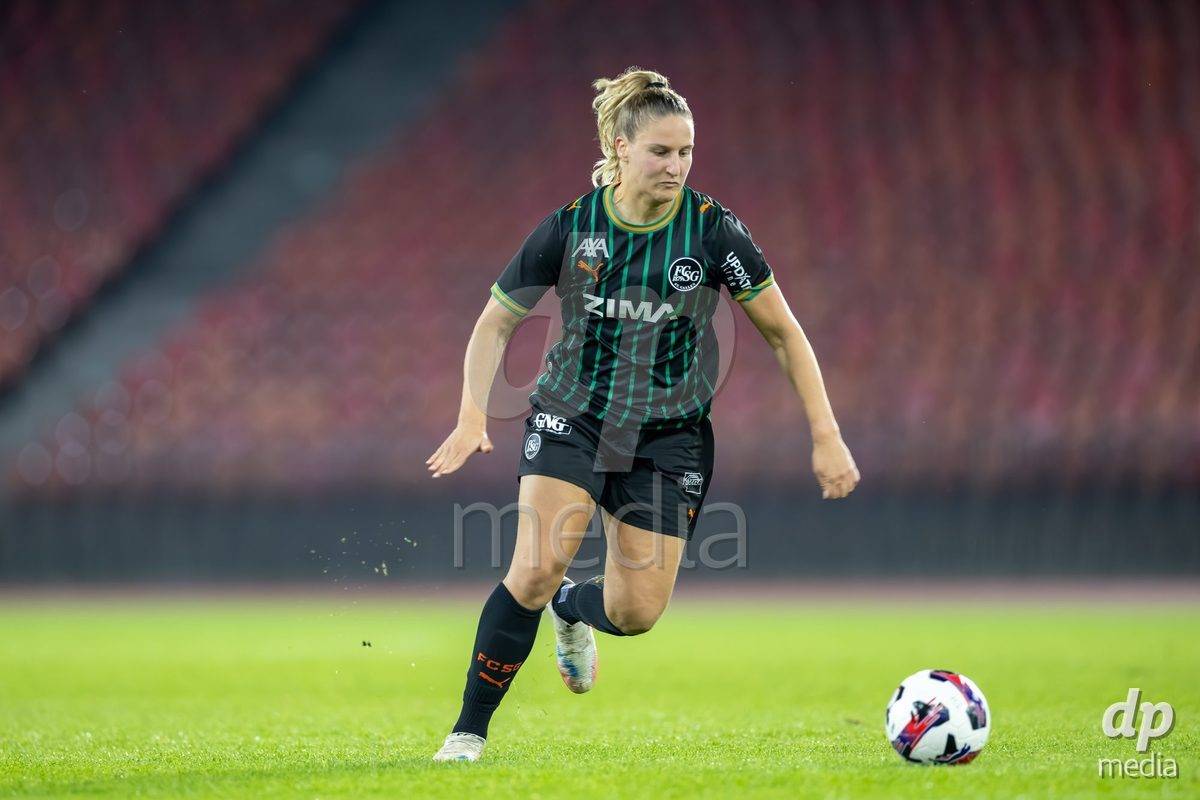 ZURICH, SWITZERLAND - OCTOBER 16: General view and action during the AXA Women's Super League match between FC Zurich and FC St. Gallen 1879 at Letzigrund on October 16, 2026 in Zurich, Switzerland.