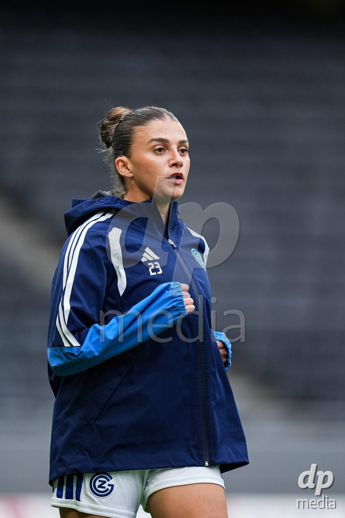 BERN, SWITZERLAND - OCTOBER 17: Viola Avduli of Grasshopper Club Zurich during warm up prior to the AXA Women's Super League match between BSC YB Frauen and GC Frauenfussball at Wankdorf Stadion on October 17, 2026 in Bern, Switzerland.