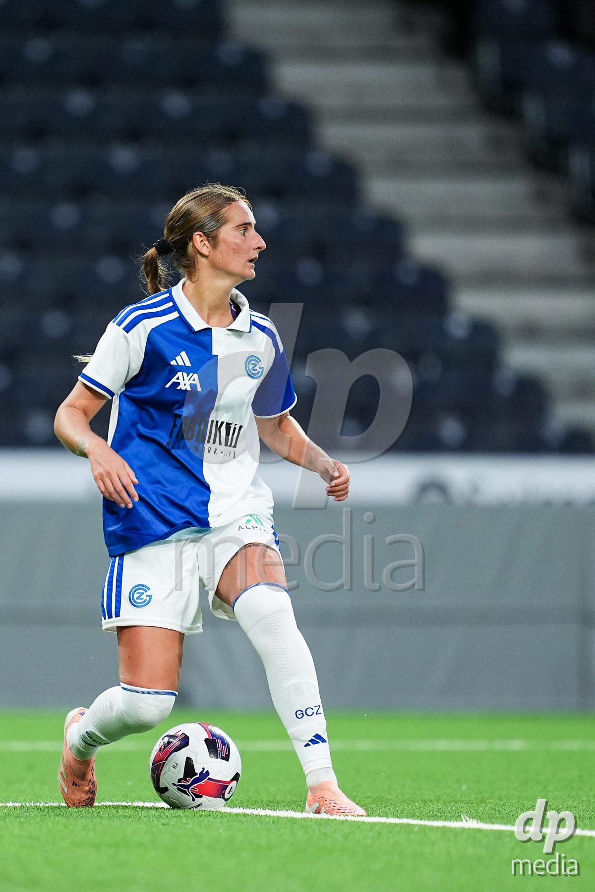 BERN, SWITZERLAND - OCTOBER 17:Morgane Nicoli of Grasshopper Club Zurich controls the ball during the AXA Women's Super League match between BSC YB Frauen and GC Frauenfussball at Wankdorf Stadion on October 17, 2026 in Bern, Switzerland.