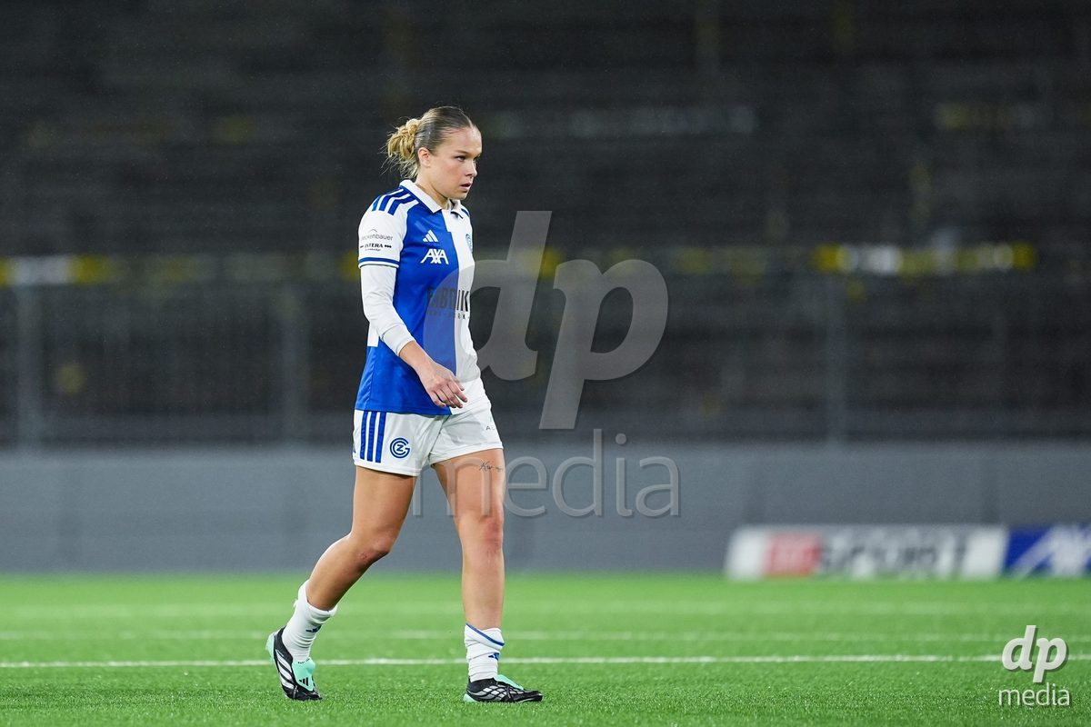 BERN, SWITZERLAND - OCTOBER 17: Ella Ljustina of Grasshopper Club Zurich reacts dejected after the loss during the AXA Women's Super League match between BSC YB Frauen and GC Frauenfussball at Wankdorf Stadion on October 17, 2026 in Bern, Switzerland.