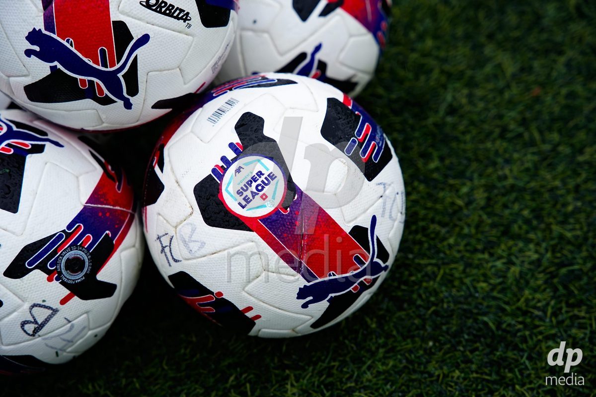AARAU, SWITZERLAND - OCTOBER 17: AXA Women's Super League official match balls during the AXA Women's Super League match between FC Aarau Frauen and FC Basel 1893 at Sportanlage Schachen on October 17, 2026 in Aarau, Switzerland.