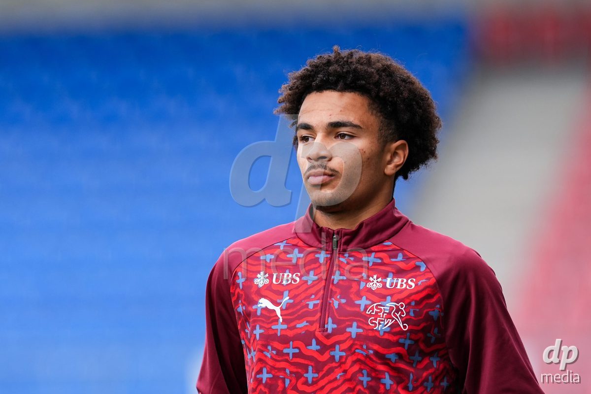 VADUZ, LIECHTENSTEIN - OCTOBER 18: Nolaan Stifani of Switzerland during warm up prior to the UEFA European Under-17 Qualifier match between Switzerland and Spain at Rheinpark Stadion on October 18, 2026 in Vaduz, Liechtenstein.