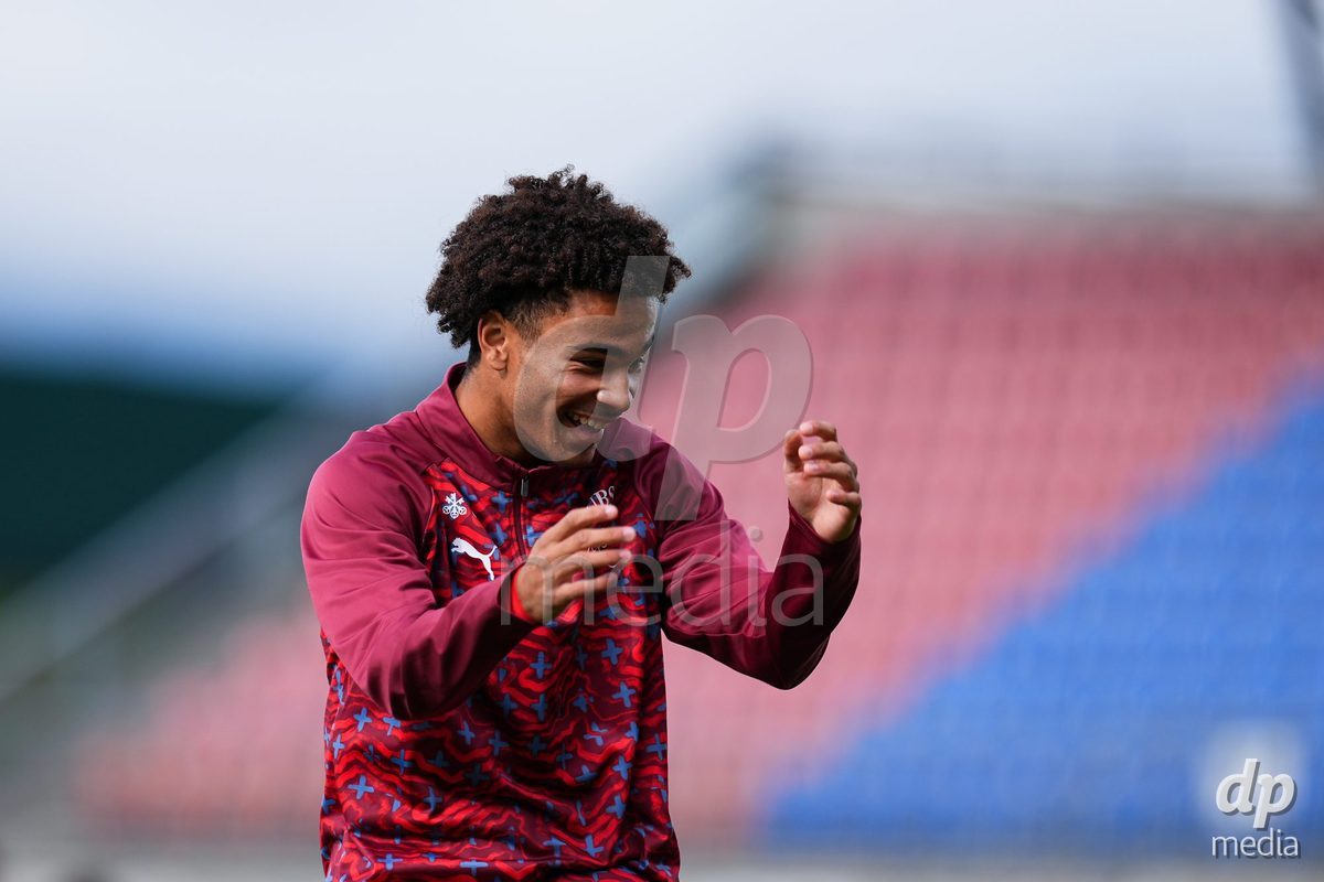 VADUZ, LIECHTENSTEIN - OCTOBER 18: Nolaan Stifani of Switzerland during warm up prior to the UEFA European Under-17 Qualifier match between Switzerland and Spain at Rheinpark Stadion on October 18, 2026 in Vaduz, Liechtenstein.