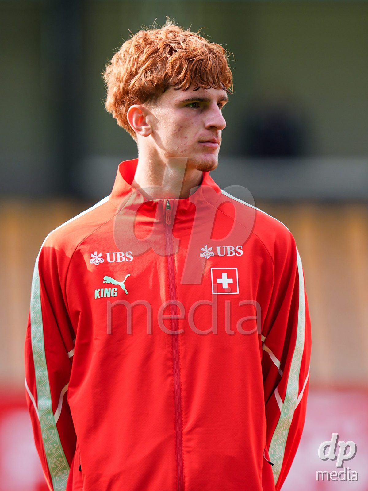 VADUZ, LIECHTENSTEIN - OCTOBER 18: Portrait (headshot/close up) of Eron Kele of Switzerland during the national anthem prior to the UEFA European Under-17 Qualifier match between Switzerland and Spain at Rheinpark Stadion on October 18, 2026 in Vaduz, Liechtenstein.