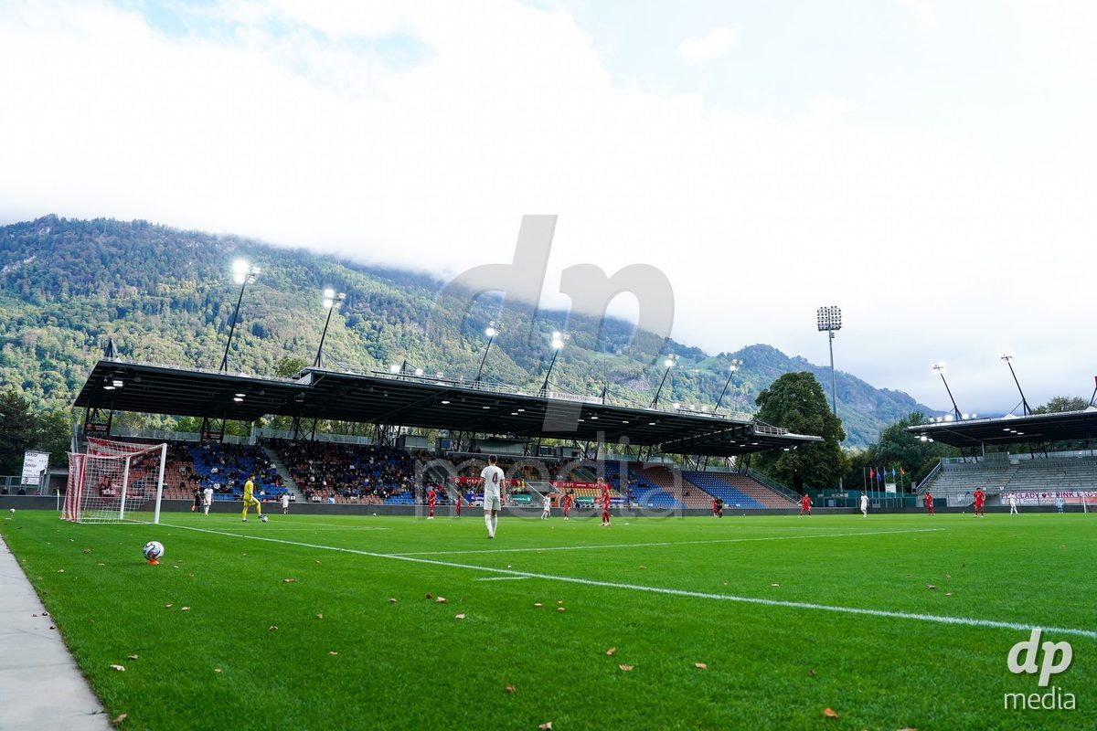 VADUZ, LIECHTENSTEIN - OCTOBER 18: General view during the UEFA European Under-17 Qualifier match between Switzerland and Spain at Rheinpark Stadion on October 18, 2026 in Vaduz, Liechtenstein.