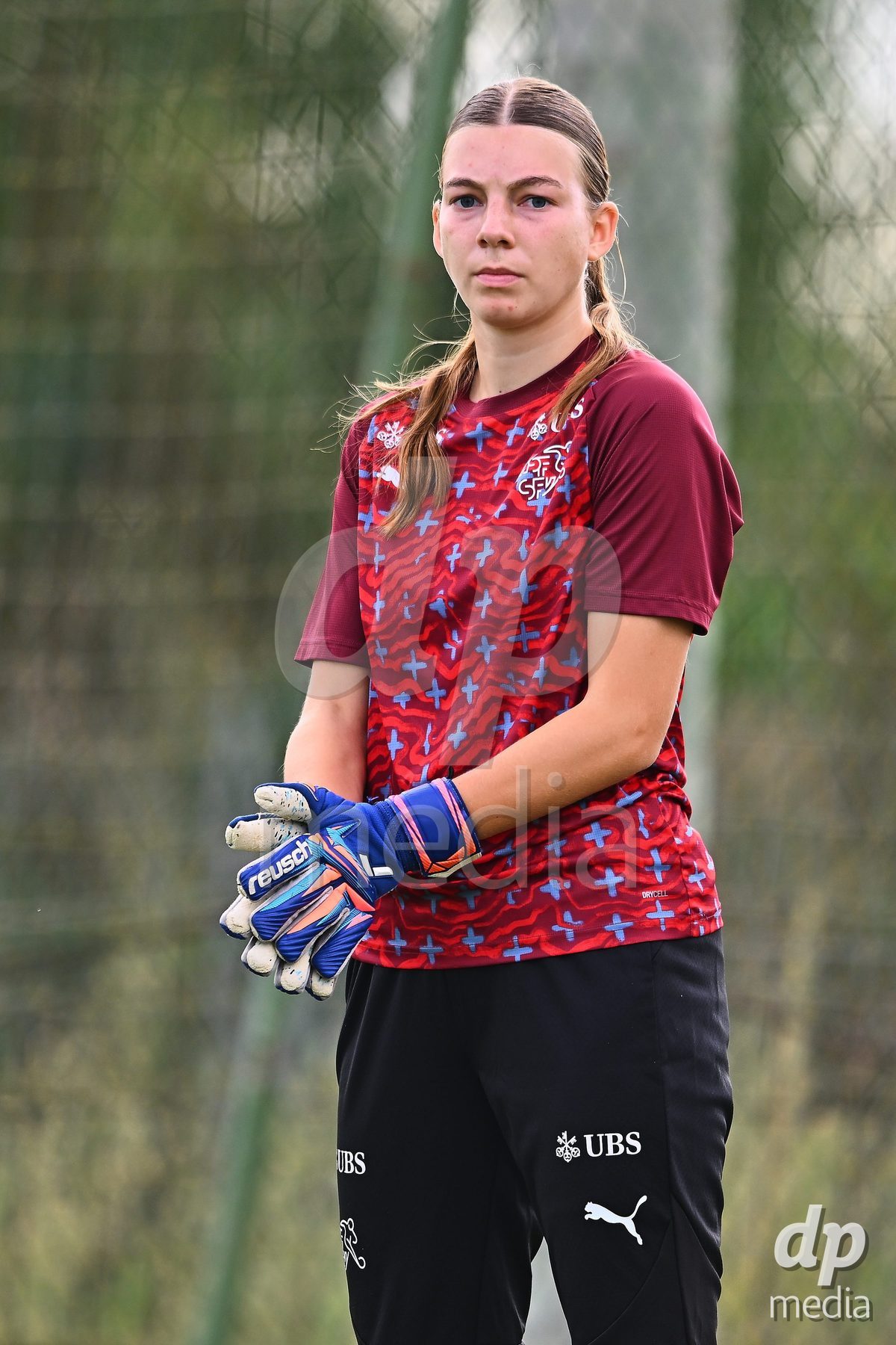 OLIVA NOVA, SPAIN - OCTOBER 22: Florentine Pohlenz Goalkeeper of Switzerland during the International Women's Friendly match between Hungary U17 and Switzerland U17 at Oliva Nova Sports Center on October 22, 2026 in Oliva Nova, Spain.