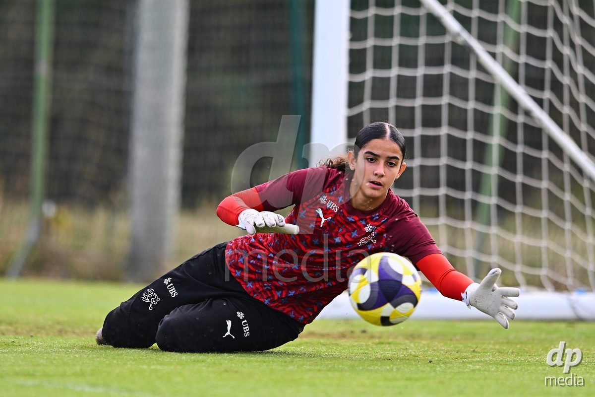 OLIVA NOVA, SPAIN - OCTOBER 22: Abby Blanco Acevedo of Switzerland during the International Women's Friendly match between Hungary U17 and Switzerland U17 at Oliva Nova Sports Center on October 22, 2026 in Oliva Nova, Spain.