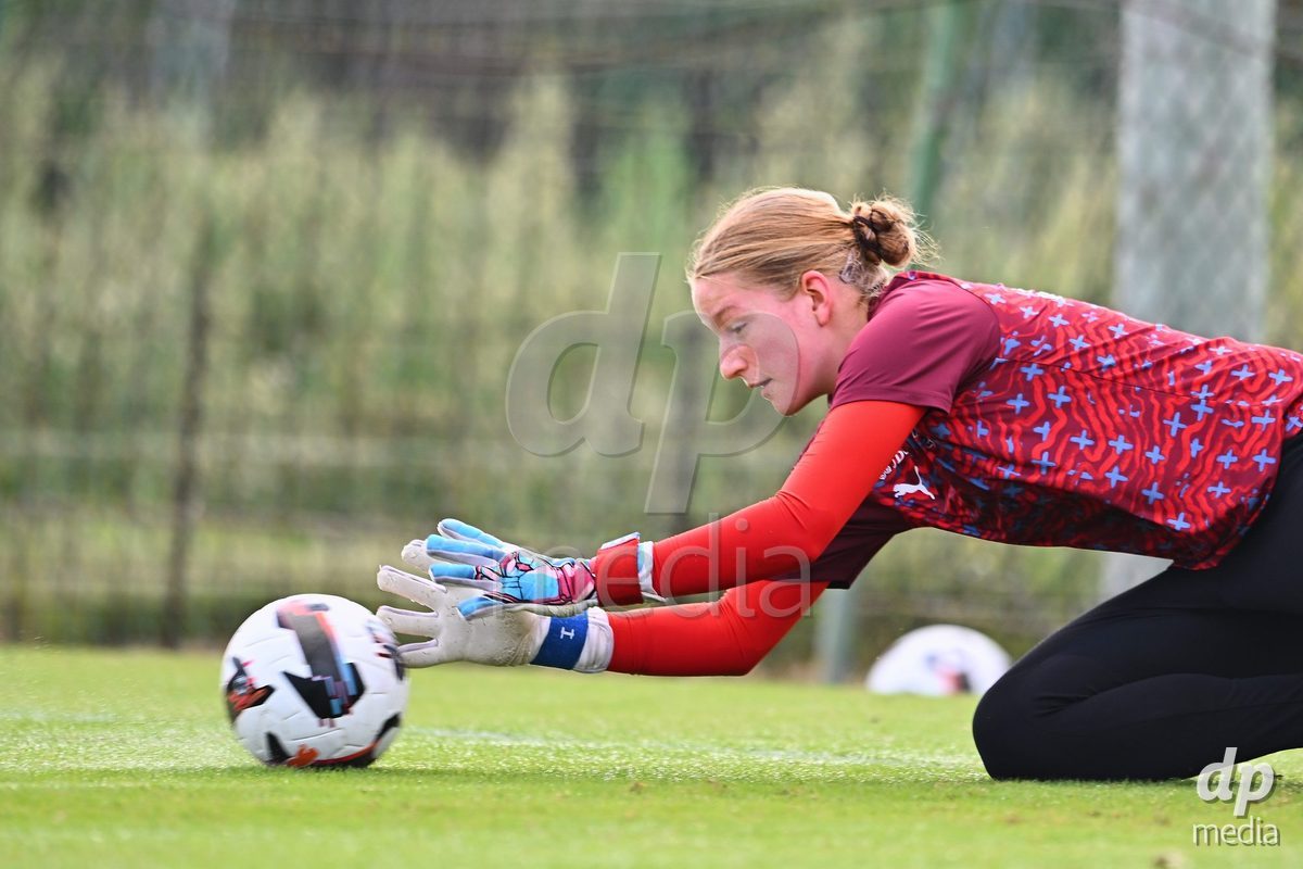 OLIVA NOVA, SPAIN - OCTOBER 22: Mara Paul Goalkeeper of Switzerland during the International Women's Friendly match between Hungary U17 and Switzerland U17 at Oliva Nova Sports Center on October 22, 2026 in Oliva Nova, Spain.