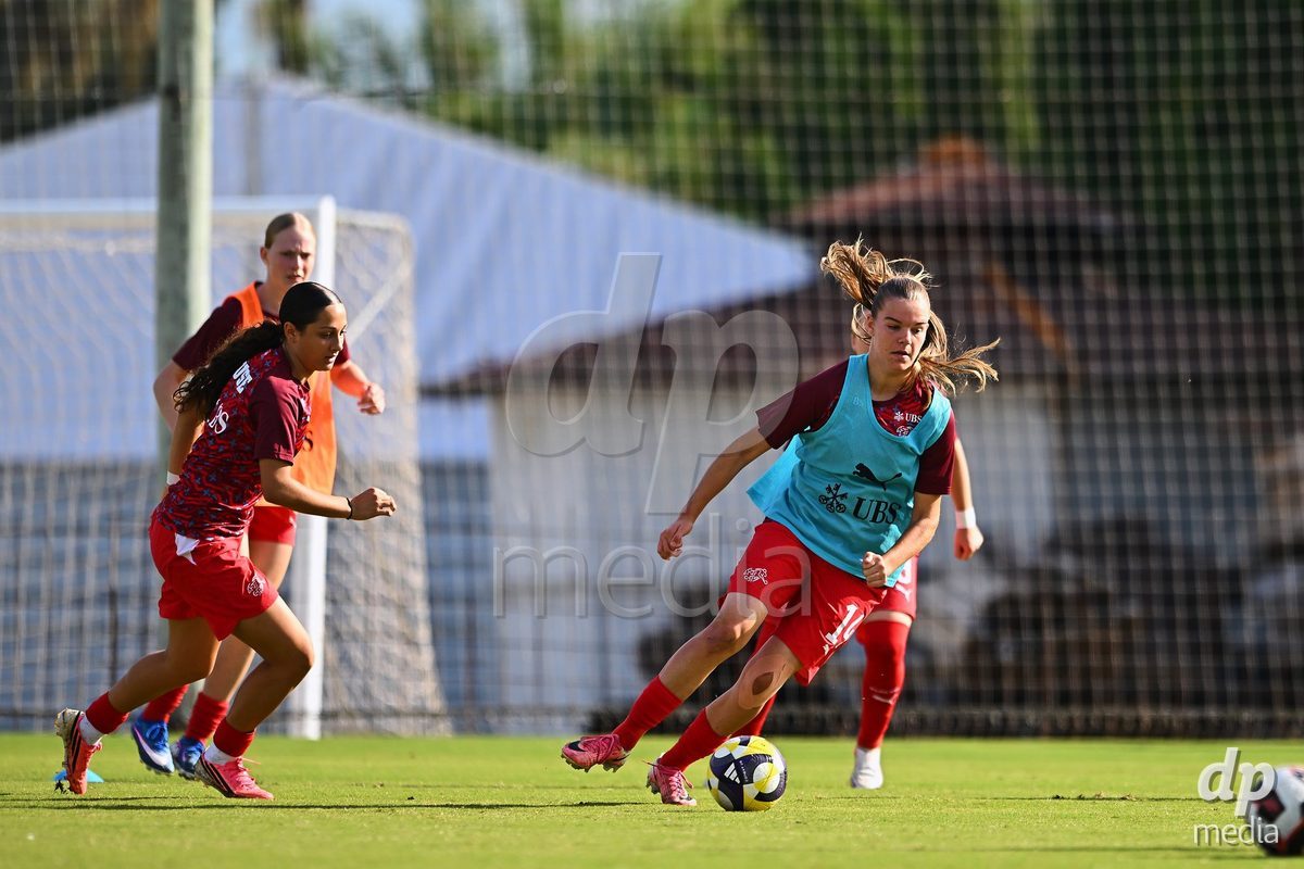 OLIVA NOVA, SPAIN - OCTOBER 22: Naira Schierz of Switzerland during the International Women's Friendly match between Hungary U17 and Switzerland U17 at Oliva Nova Sports Center on October 22, 2026 in Oliva Nova, Spain.