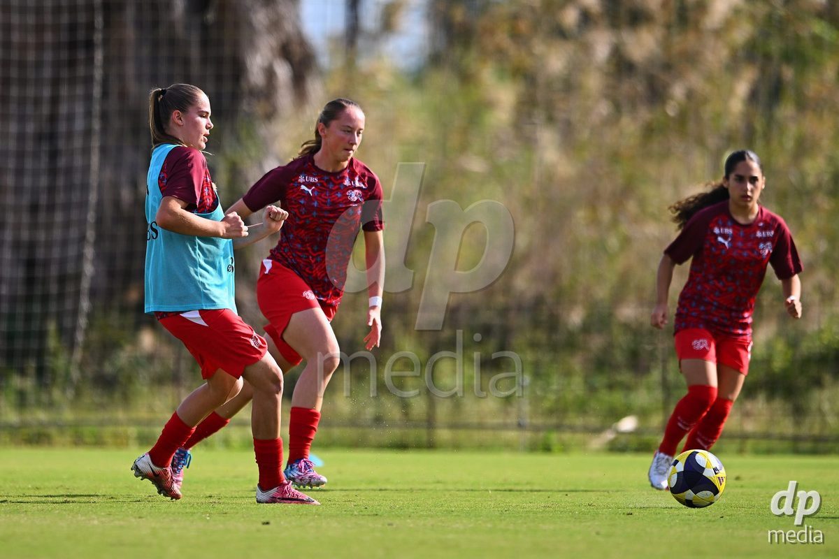 OLIVA NOVA, SPAIN - OCTOBER 22: International Women's Friendly match between Hungary U17 and Switzerland U17 at Oliva Nova Sports Center on October 22, 2026 in Oliva Nova, Spain.