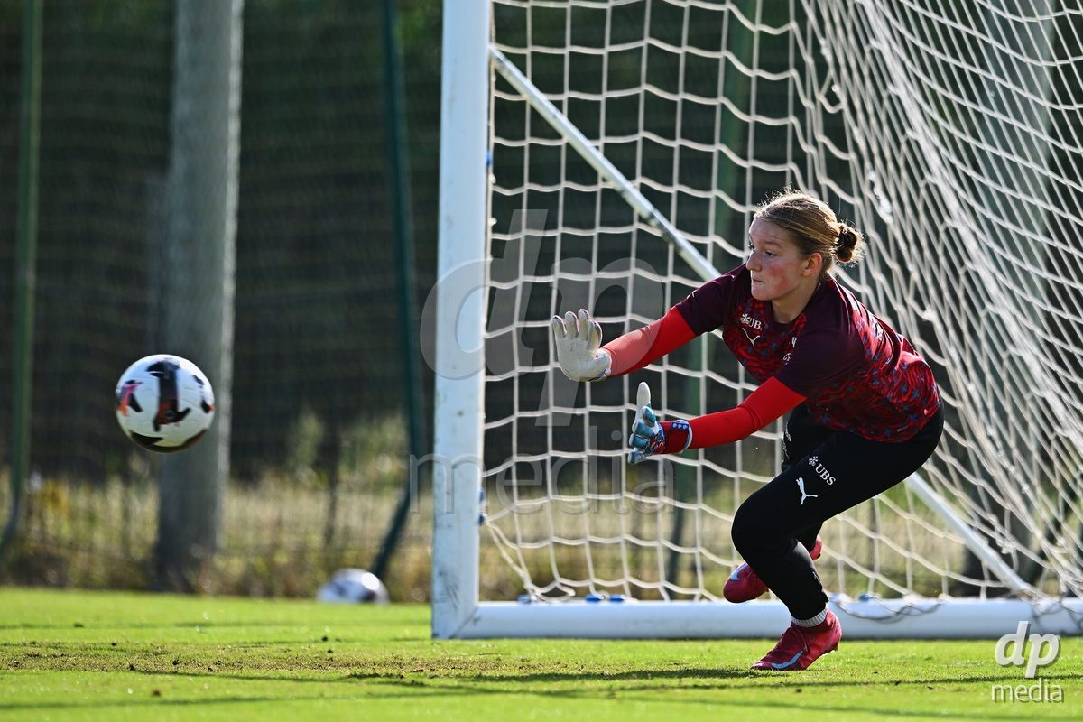 OLIVA NOVA, SPAIN - OCTOBER 22: Mara Paul Goalkeeper of Switzerland during the International Women's Friendly match between Hungary U17 and Switzerland U17 at Oliva Nova Sports Center on October 22, 2026 in Oliva Nova, Spain.
