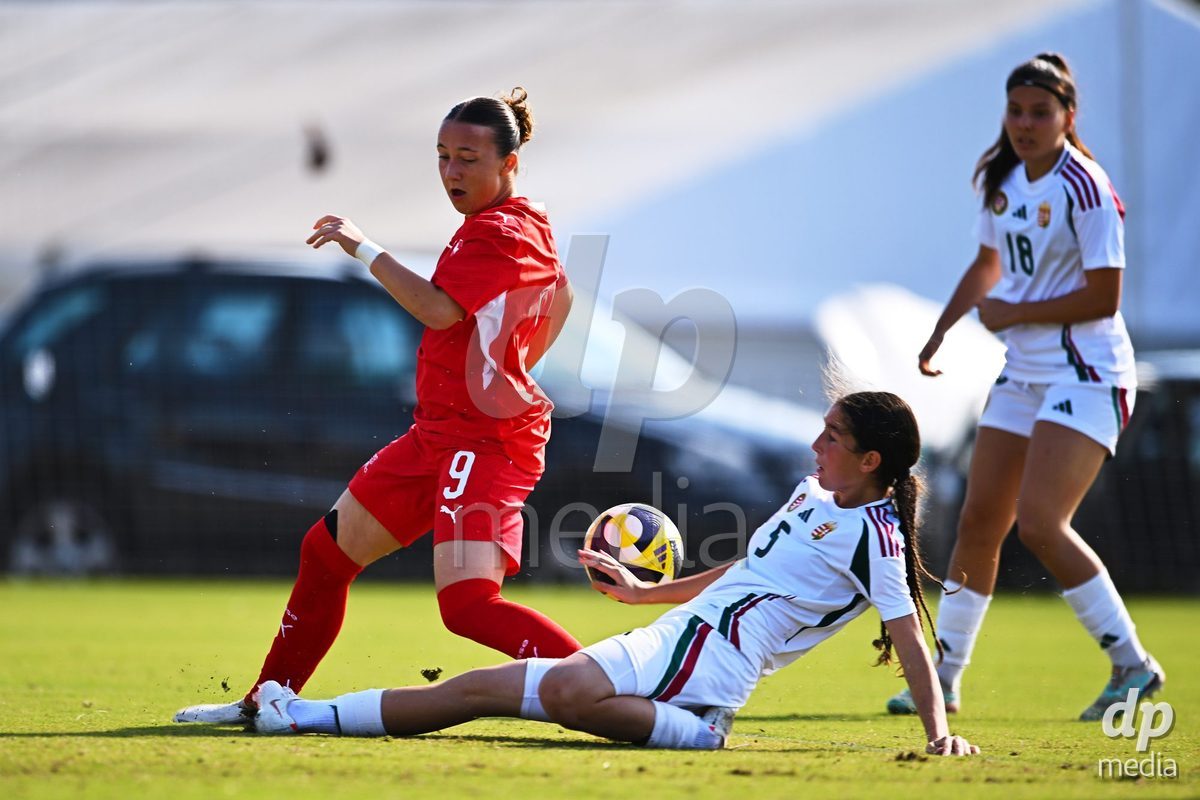 OLIVA NOVA, SPAIN - OCTOBER 22: Axelle Lecoultre of Switzerland during the International Women's Friendly match between Hungary U17 and Switzerland U17 at Oliva Nova Sports Center on October 22, 2026 in Oliva Nova, Spain.