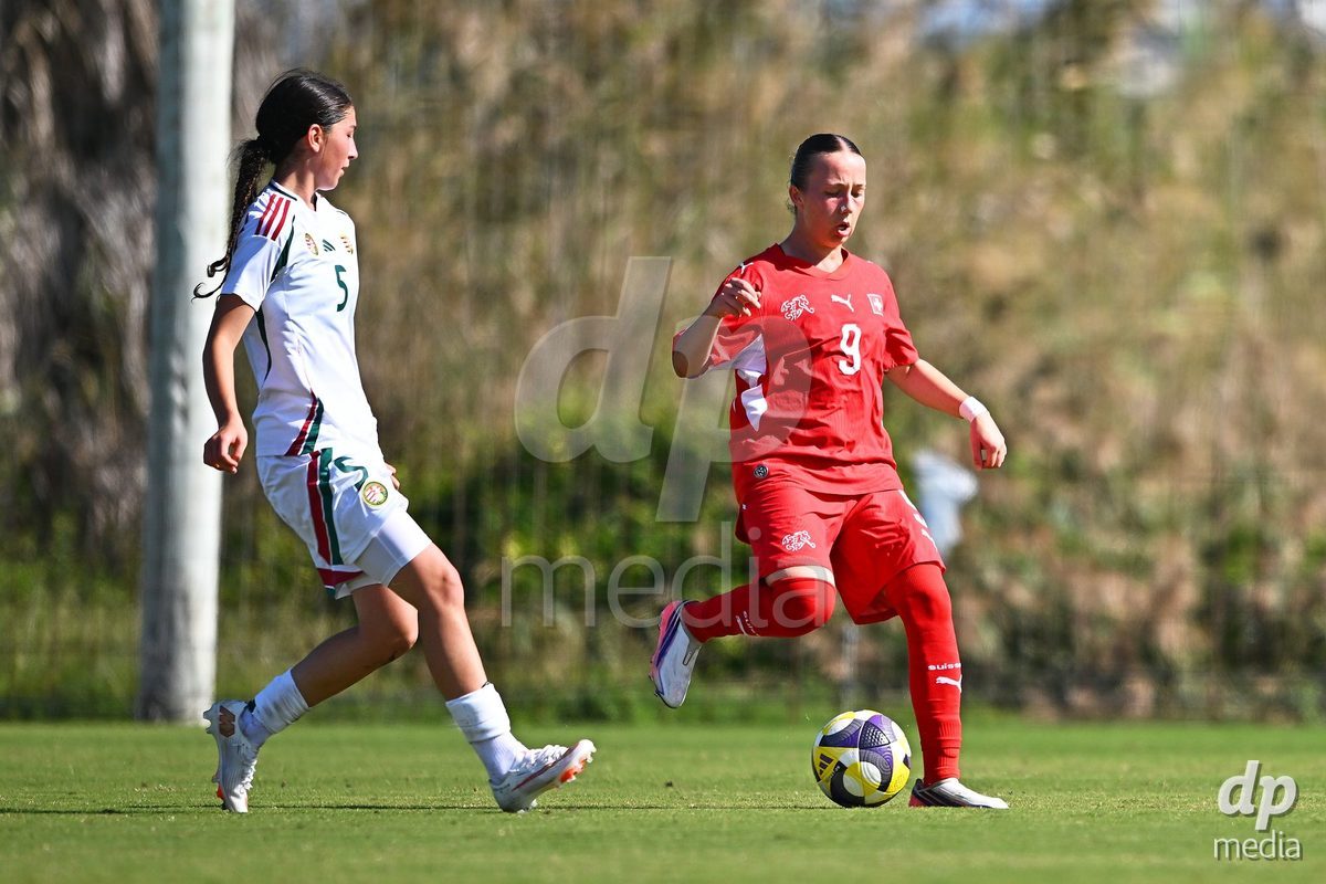 OLIVA NOVA, SPAIN - OCTOBER 22: Axelle Lecoultre of Switzerland during the International Women's Friendly match between Hungary U17 and Switzerland U17 at Oliva Nova Sports Center on October 22, 2026 in Oliva Nova, Spain.