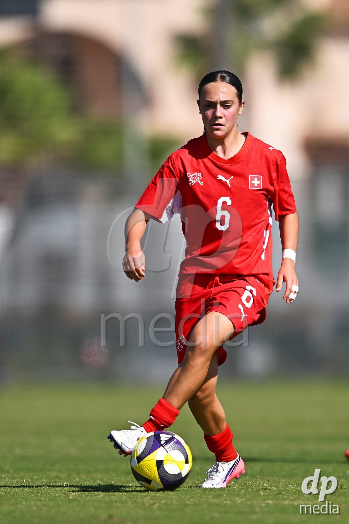 OLIVA NOVA, SPAIN - OCTOBER 22: Amelie Zorgiebel of Switzerland during the International Women's Friendly match between Hungary U17 and Switzerland U17 at Oliva Nova Sports Center on October 22, 2026 in Oliva Nova, Spain.