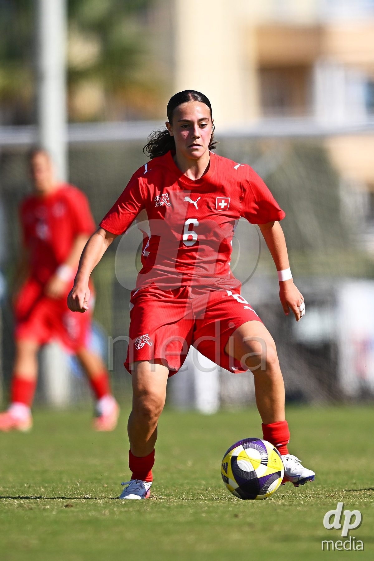 OLIVA NOVA, SPAIN - OCTOBER 22: Amelie Zorgiebel of Switzerland during the International Women's Friendly match between Hungary U17 and Switzerland U17 at Oliva Nova Sports Center on October 22, 2026 in Oliva Nova, Spain.
