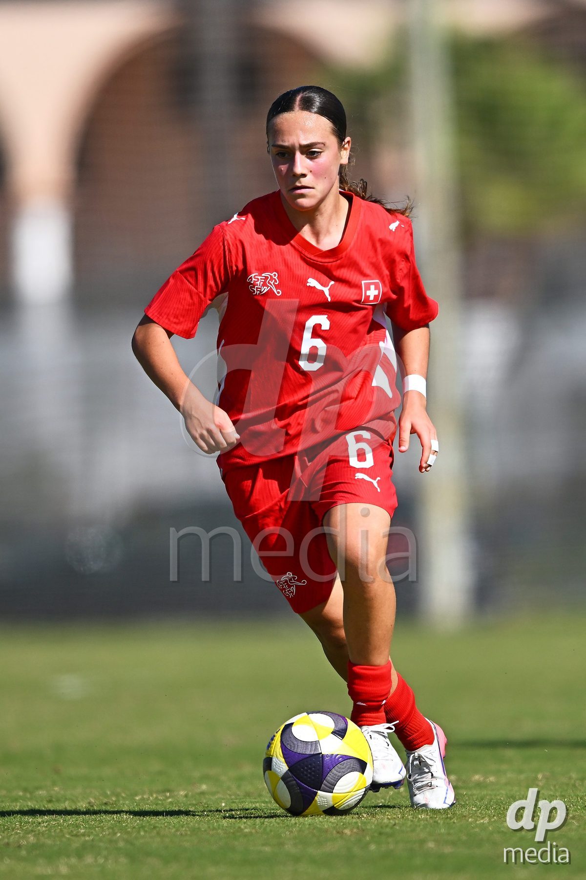 OLIVA NOVA, SPAIN - OCTOBER 22: Amelie Zorgiebel of Switzerland during the International Women's Friendly match between Hungary U17 and Switzerland U17 at Oliva Nova Sports Center on October 22, 2026 in Oliva Nova, Spain.