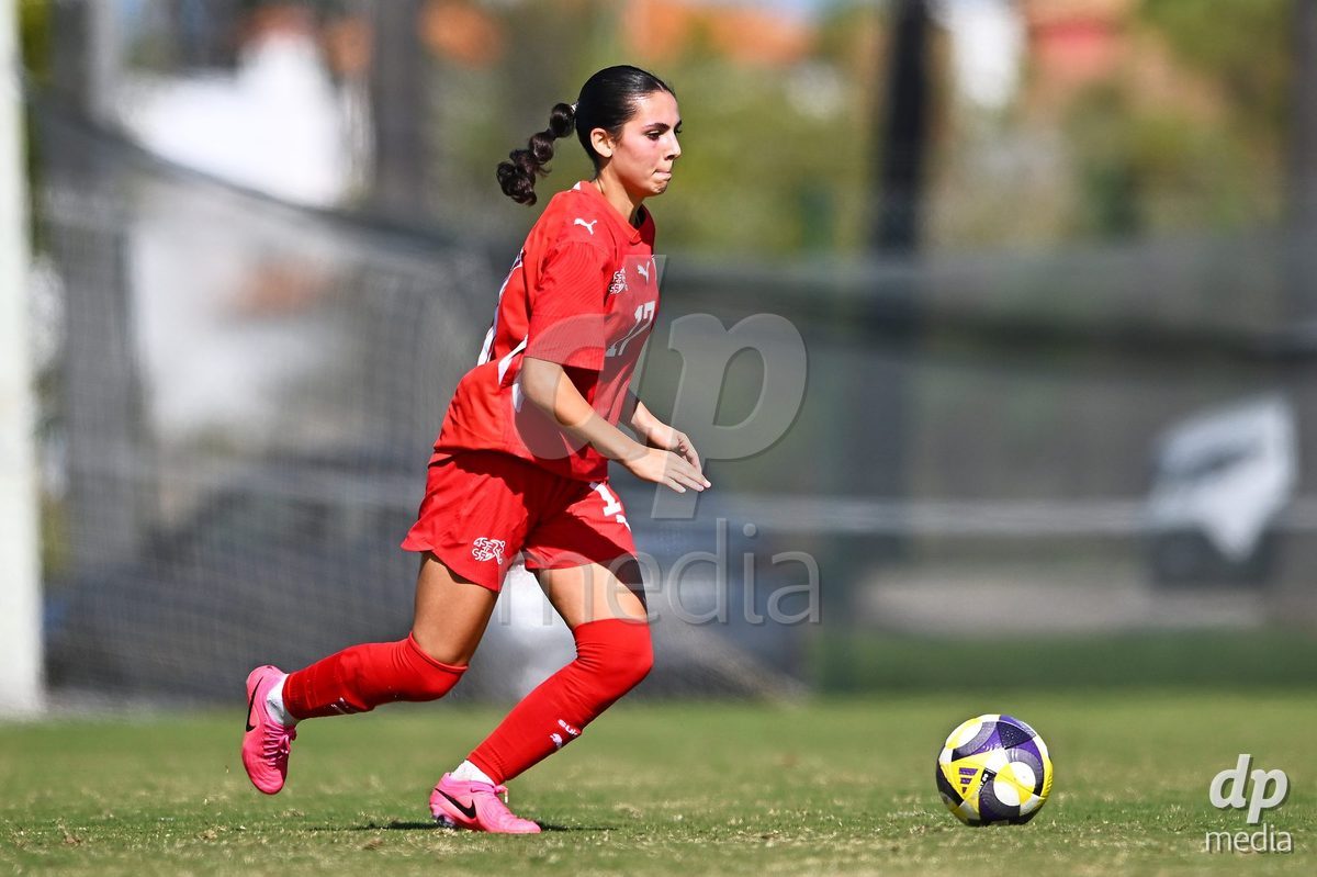 OLIVA NOVA, SPAIN - OCTOBER 22: Kira Konig of Switzerland during the International Women's Friendly match between Hungary U17 and Switzerland U17 at Oliva Nova Sports Center on October 22, 2026 in Oliva Nova, Spain.