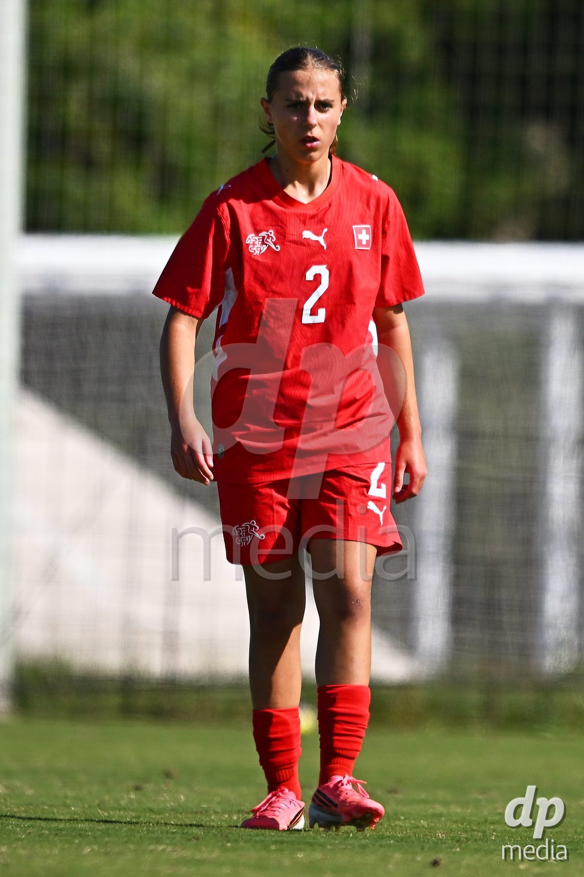 OLIVA NOVA, SPAIN - OCTOBER 22: Bigna Godenzi of Switzerland during the International Women's Friendly match between Hungary U17 and Switzerland U17 at Oliva Nova Sports Center on October 22, 2026 in Oliva Nova, Spain.