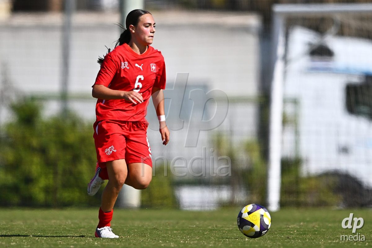 OLIVA NOVA, SPAIN - OCTOBER 22: Amelie Zorgiebel of Switzerland during the International Women's Friendly match between Hungary U17 and Switzerland U17 at Oliva Nova Sports Center on October 22, 2026 in Oliva Nova, Spain.