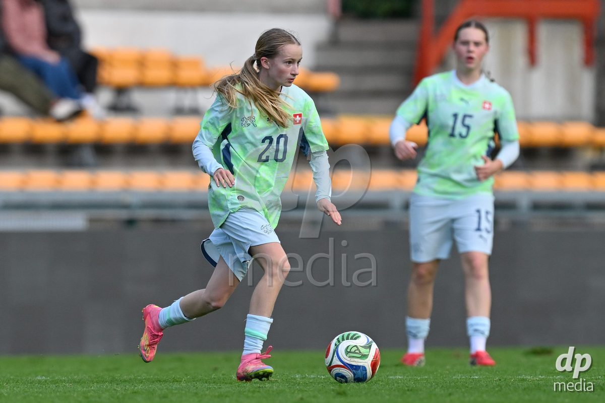 MOUSCRON, BELGIUM - OCTOBER 22: Valentina Schneider (20) of Switzerland pictured during the International Women's Friendly match between Belgium U16 and Switzerland U16 at Le Cannonier on October 22, 2026 in Mouscron, Belgium.