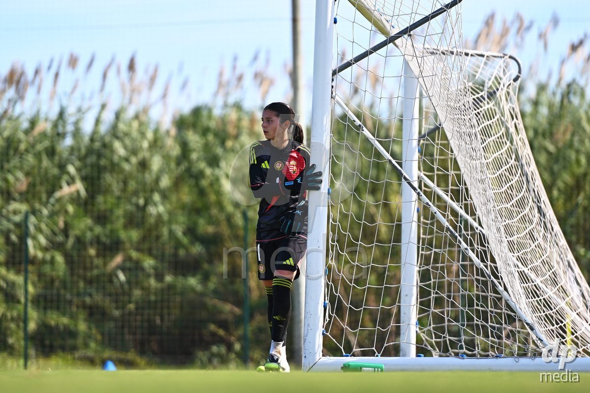 OLIVA NOVA, SPAIN - OCTOBER 22: Dora Csiky Goalkeeper of Hungary during the International Women's Friendly match between Hungary U17 and Switzerland U17 at Oliva Nova Sports Center on October 22, 2026 in Oliva Nova, Spain.