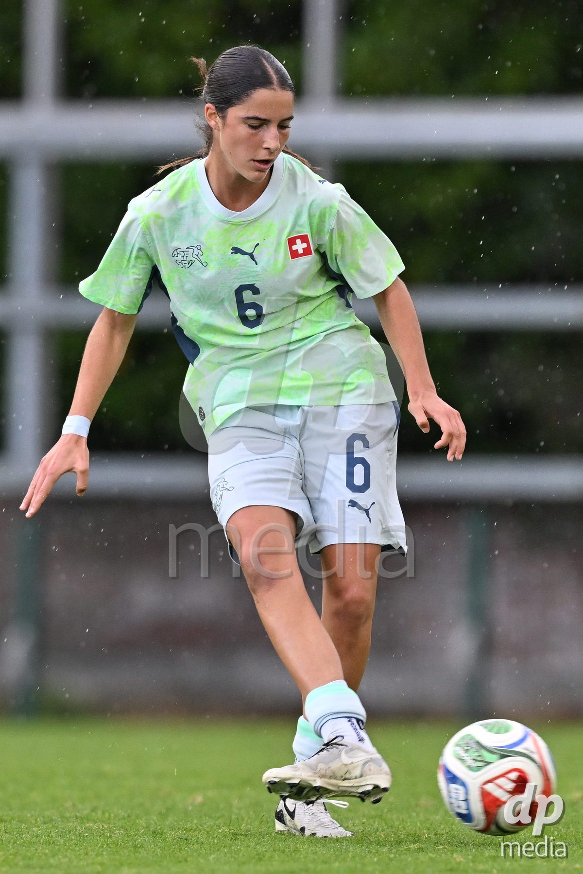 MOUSCRON, BELGIUM - OCTOBER 22: Annabelle Schurer (6) of Switzerland pictured during the International Women's Friendly match between Belgium U16 and Switzerland U16 at Le Cannonier on October 22, 2026 in Mouscron, Belgium.