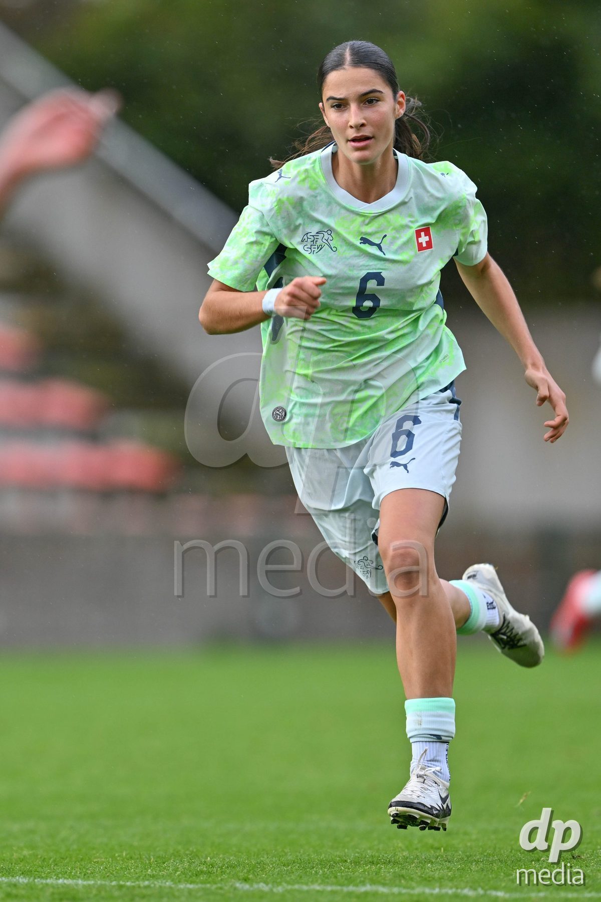 MOUSCRON, BELGIUM - OCTOBER 22: Annabelle Schurer (6) of Switzerland pictured during the International Women's Friendly match between Belgium U16 and Switzerland U16 at Le Cannonier on October 22, 2026 in Mouscron, Belgium.