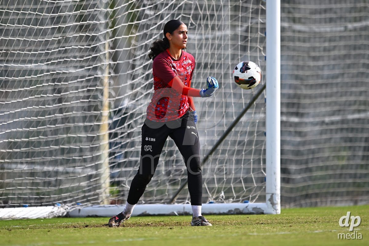 OLIVA NOVA, SPAIN - OCTOBER 24: Abby Blanco Acevedo of Switzerland during the International Women's Friendly match between Switzerland U17 and Hungary U17 at Oliva Nova Sports Center on October 24, 2026 in Oliva Nova, Spain.