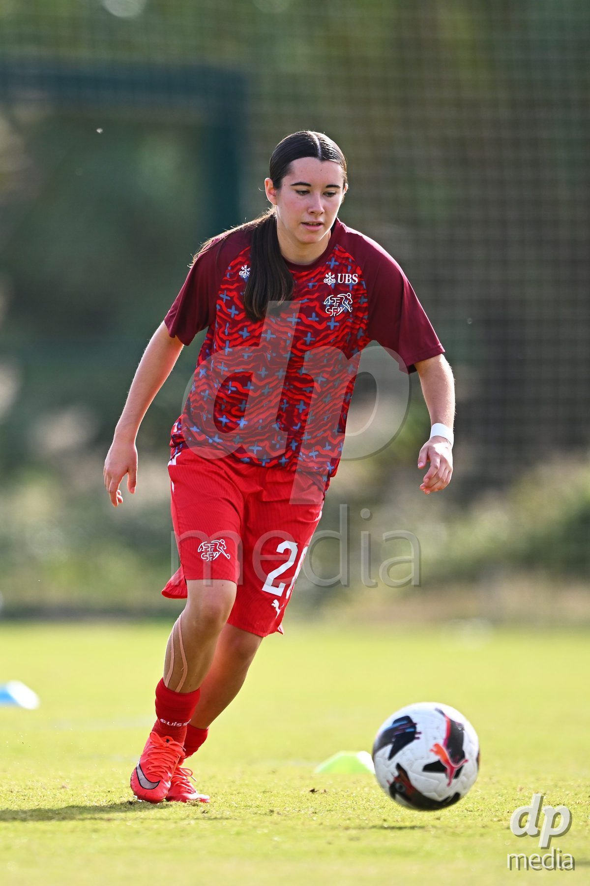 OLIVA NOVA, SPAIN - OCTOBER 24: Lucie Klopfenstein of Switzerland during the International Women's Friendly match between Switzerland U17 and Hungary U17 at Oliva Nova Sports Center on October 24, 2026 in Oliva Nova, Spain.