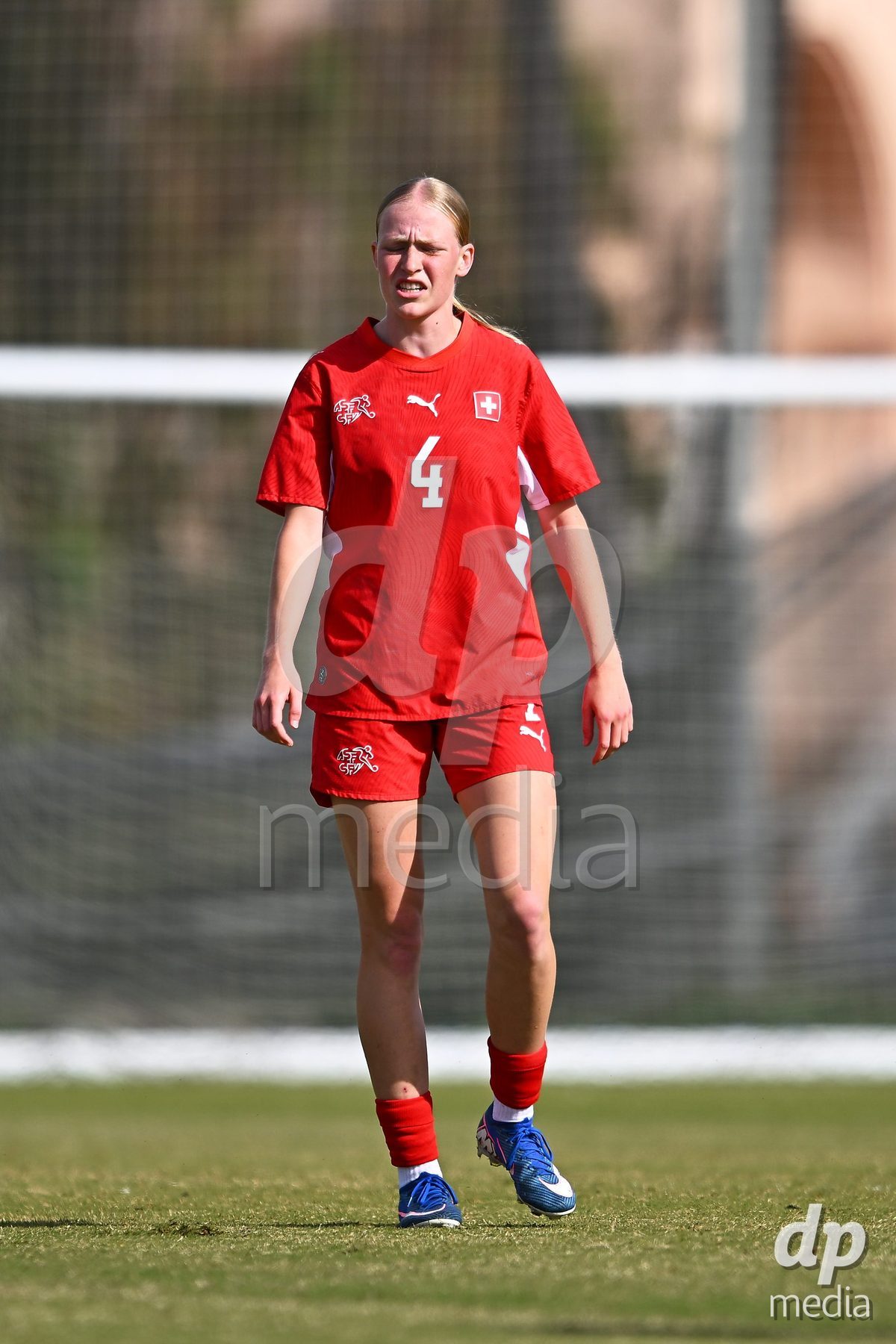 OLIVA NOVA, SPAIN - OCTOBER 24: Mara Arnold of Switzerland during the International Women's Friendly match between Switzerland U17 and Hungary U17 at Oliva Nova Sports Center on October 24, 2026 in Oliva Nova, Spain.