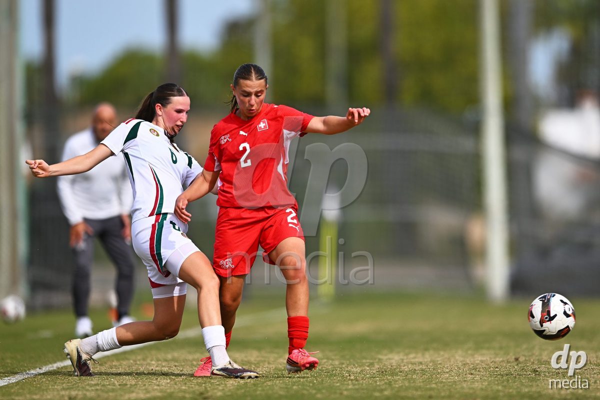 OLIVA NOVA, SPAIN - OCTOBER 24: Bigna Godenzi of Switzerland during the International Women's Friendly match between Switzerland U17 and Hungary U17 at Oliva Nova Sports Center on October 24, 2026 in Oliva Nova, Spain.