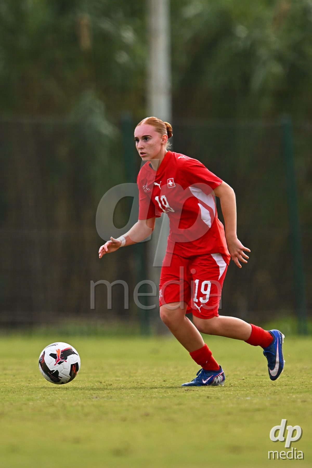 OLIVA NOVA, SPAIN - OCTOBER 24: Mia Killer of Switzerland during the International Women's Friendly match between Switzerland U17 and Hungary U17 at Oliva Nova Sports Center on October 24, 2026 in Oliva Nova, Spain.