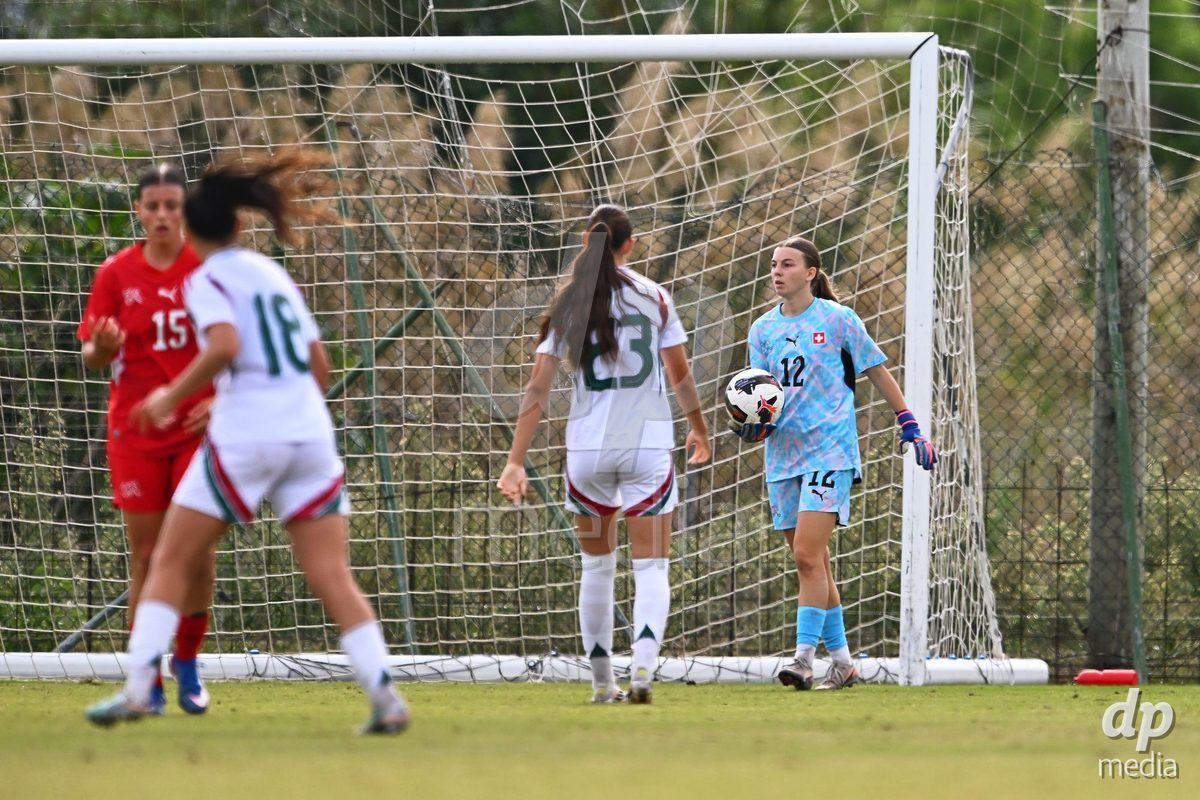 OLIVA NOVA, SPAIN - OCTOBER 24: Mara Paul Goalkeeper of Switzerland during the International Women's Friendly match between Switzerland U17 and Hungary U17 at Oliva Nova Sports Center on October 24, 2026 in Oliva Nova, Spain.