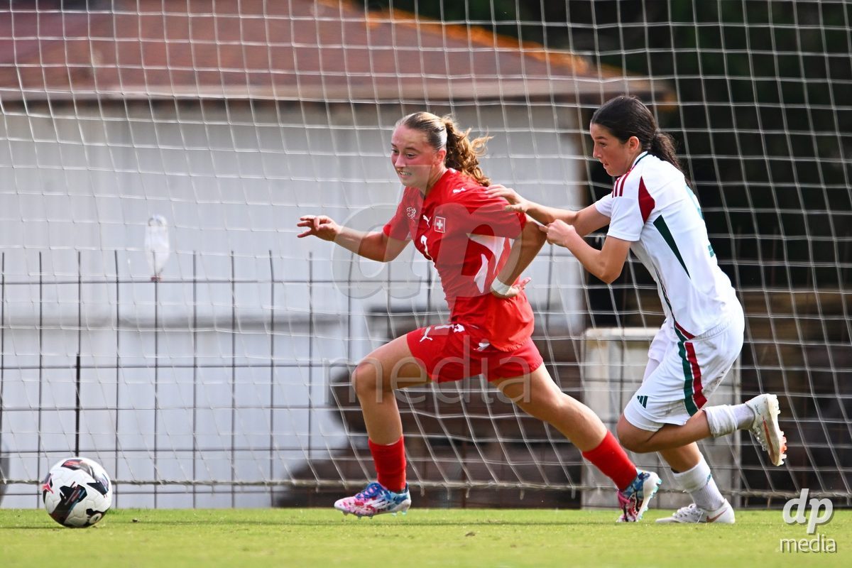 OLIVA NOVA, SPAIN - OCTOBER 24: Lena Marie Winter of Switzerland during the International Women's Friendly match between Switzerland U17 and Hungary U17 at Oliva Nova Sports Center on October 24, 2026 in Oliva Nova, Spain.