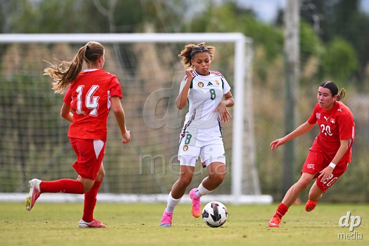 OLIVA NOVA, SPAIN - OCTOBER 24: Messenga Amelie of Hungary during the International Women's Friendly match between Switzerland U17 and Hungary U17 at Oliva Nova Sports Center on October 24, 2026 in Oliva Nova, Spain.