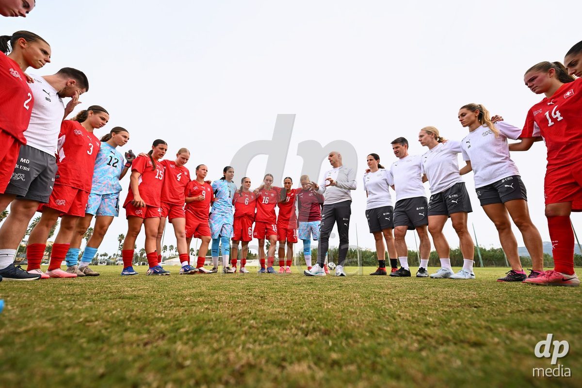 OLIVA NOVA, SPAIN - OCTOBER 24: International Women's Friendly match between Switzerland U17 and Hungary U17 at Oliva Nova Sports Center on October 24, 2026 in Oliva Nova, Spain.