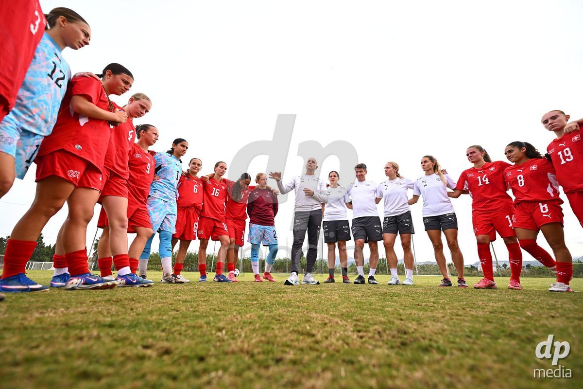 OLIVA NOVA, SPAIN - OCTOBER 24: International Women's Friendly match between Switzerland U17 and Hungary U17 at Oliva Nova Sports Center on October 24, 2026 in Oliva Nova, Spain.
