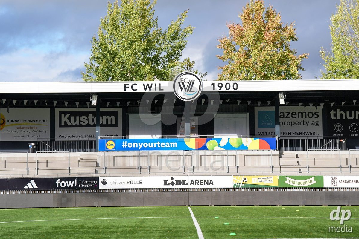 WIL, SWITZERLAND - OCTOBER 24: General view inside the venue prior to the AXA Women's Cup match between FC Wil 1900 and Servette FC Chenois Feminin at Lidl Sportpark on October 24, 2026 in Wil, Switzerland.