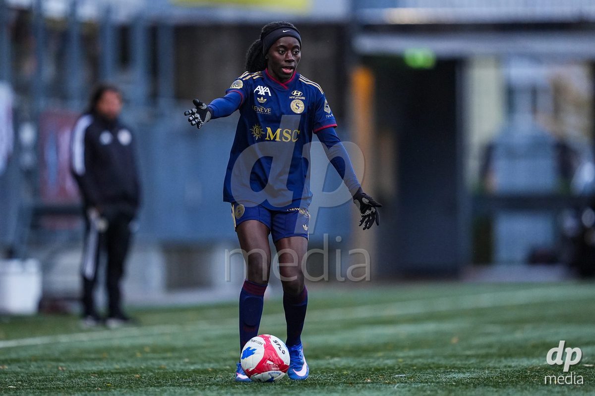 WIL, SWITZERLAND - OCTOBER 24: Benedicte Simon of Servette FC Chenois Feminin reacts during the AXA Women's Cup match between FC Wil 1900 and Servette FC Chenois Feminin at Lidl Sportpark on October 24, 2026 in Wil, Switzerland.